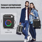 Bluetooth Speaker with Two Wireless Microphones, Outdoor Speaker with Subwoofer/Tweeter, Portable PA Speaker System with Remote Control, Discol Lights, FM, REC for Home, Party