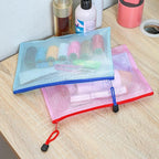 AUSTARK 20 Pcs Zipper File Bags, Plastic Mesh Pouch, Board Game Storage Bag, Waterproof Bags for Office School (A5 Size 9.2''x6.7'', Multicolored)