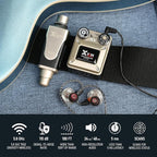 Xvive U45T9 Wireless in Ear Monitor System 5.8ghz with T9 2BA Drivers IEM Earphone, IEM System Transmitter and Bodypack Receiver for Studio, Band Rehearsal, Live Performance, Channel Scan Mode
