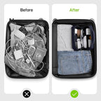 EPICKA Electronics Organizer Travel Case - Cable Organizer Bag for Travel Accessories, Tech Pouch for Cords, Charger, Adapter, Cables, Power Bank, Waterproof Storage Bag with Luggage Strap, Navy