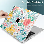 TWOLSKOO Compatible with M4 MacBook Air 15 inch Case 2025-2023 Released Model M4 A3241 M3 A3114 M2 A2941, Plastic Hard Shell & Screen Protector & Keyboard Cover & Trackpad Film, Abstract Flower