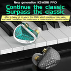KZ AS16 PRO in Ear Monitor,8 BA Units on Each Side Wired Earphone with Detachable Cable HiFi IEM Earbuds,Stage Monitor Earphone HiFi Earbuds Headphone for Musician Audiophile(Cyan,Without Mic)