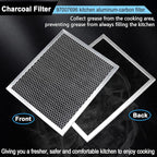97007696 Charcoal Filter Replacement for Range Hood 41F Grease Filter 6105c 8-3/4" x 10-1/2" Aluminum Mesh Charcoal Carbon Filter Compatible with Most Brand Stove Vents -3 PACKS by Fetechmate