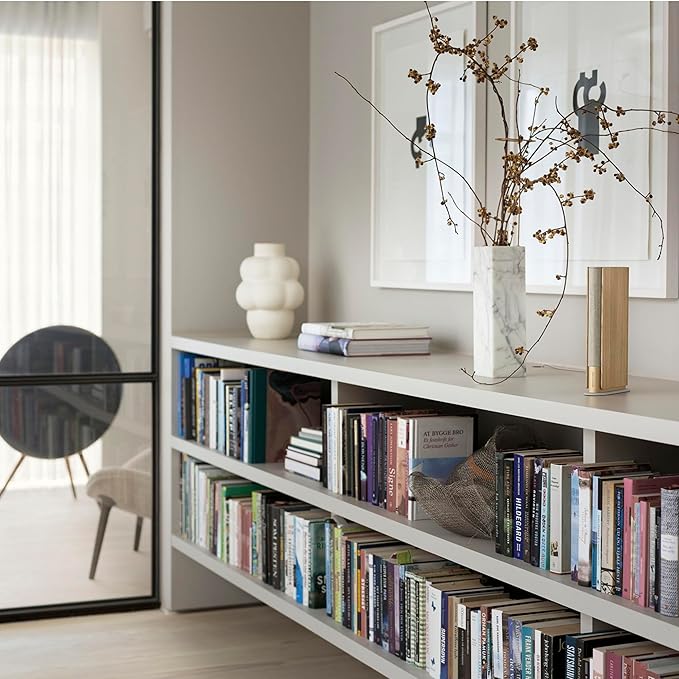 Bang & Olufsen Beosound Emerge Bookshelf Wi-Fi Speaker, Gold Tone/Light Oak