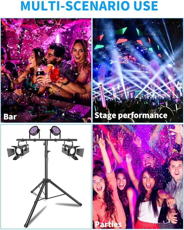 DJ Lights Stand, Heavy Duty DJ Stand 1 Pack, Portable Par Can Tripod Stage Light Stand Adjustable Height 41-95 Inch, DJ Lighting T Bar Suitable for Stages, Bar, Banquet, Party