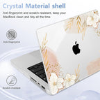 for MacBook Pro 16 inch Case 2021 2022 2023 2024 Release A3186 A3403 M4 A2991 M3 A2780 M2 A2485 M1 Pro/Max, Hard Shell Case with Screen Protector & Keyboard Cover, Floral P295