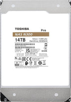 Toshiba N300 PRO 14TB Large-Sized Business NAS (up to 24 bays) 3.5-Inch Internal Hard Drive - Up to 300 TB/year Workload Rate CMR SATA 6 GB/s 7200 RPM 512 MB Cache - HDWG51EXZSTB