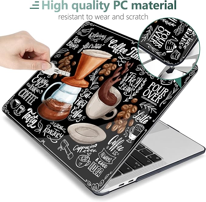MEEgoodo Case for MacBook Pro 13 inch Case 2022 2021 2020 New A2338 M2/M1 A2251 A2289, Laptop Hard Shell Cases with Keyboard & Camera Cover Compatible with 13 inch MacBook Pro Case, Coffee