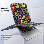 Case for MacBook Air 15 Inch 2025 2024 2023 Release M4 A3241 M3 A3114 M2 A2941, Hard Shell with Screen Protector & Keyboard Cover, Compatible with Touch ID, Happy Emoji
