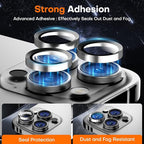 Camera Lens Protector for iPhone 16 Pro Max/16 Pro/15 Pro Max/15 Pro/14 Pro Max/14 Pro, Sapphire Glass Metal Individual Camera Cover Screen, Anti-drop, Scratch Resistant, Case Friendly- White Titanium