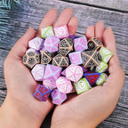 CiaraQ DND Polyhedral Dice Set (42pcs) with A Gold Pattern Drawstring Bag for Dungeons and Dragons RPG MTG Table Games. 6 Sets Fantasy Role Playing Dice