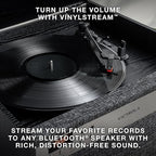 Victrola Century 6-in-1 Vinyl Record Player & Music Center – 3-Speed Turntable, CD & Cassette Player, VINYLSTREAM, Bluetooth & 3.5mm Aux, Record Player with Speakers, Mid Century Design (Walnut)