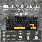 EPOMAKER x Aula F75 Gasket Mechanical Keyboard, 75% Wireless Hot Swappable Gaming Keyboard with Five-Layer Padding&Knob, Bluetooth/2.4GHz/USB-C, RGB (Black, Ice Vein Switch)
