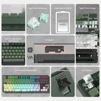 QK87 75% Keyboard with Multimedia Screen, QMK/VIA Wireless Gaming Keyboard, Creamy Mechanical Key Board,3-Mode RGB Custom Gasket Hot Swappable for Windows&Mac, POM Linear Switch-Gray Green