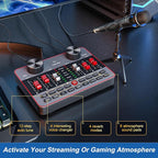 Podcast Equipment Bundle for 2 Mic Tiktok Video Content Creator Kit, Audio Interface DJ Mixer Sound Card/Board Condenser Microphone for Studio Smartphone/PC/Laptop Broadcast Recording/Live Stream