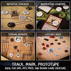 CZYY RPG Dry Erase Token Set - 192 PCS | Reusable Blank Tokens, Creature Tokens, 5E Class Characters with Maker Pens | Ideal for DND, Pathfinder, TTRPGs, MTG & Board Game