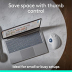 Logitech Ergo M575S Wireless Trackball Mouse, Wireless Ergonomic Mouse with Bluetooth and Encrypted Dongle, Comfortable Thumb Control, Precise and Smooth Tracking, for PC/Mac - Off-White Blue Ball