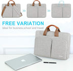Lacdo 360° Protective Laptop Shoulder Bag for 13 inch New MacBook Air M4 A3240 2025, M3 A3113, M2 A2681, M1 A2337 A2179 A1932 2024-2018 | 13 inch MacBook Pro M2 M1 A2338 A2251 A2289 Computer Bag, Gray