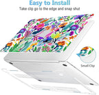 Mektron for MacBook Pro 16 inch Cover A2141 2019 2020 Release with Retina Display & Touch bar & Touch ID, Bright-Coloured Flowers Hard Case Shell Keyboard Cover Screen Protector Dust Plug
