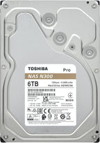 Toshiba N300 PRO 6TB Large-Sized Business NAS (up to 24 Bays) 3.5-Inch Internal Hard Drive - Up to 300 TB/Year Workload Rate CMR SATA 6 GB/s 7200 RPM 512 MB Cache - HDWG760XZSTB