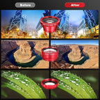 External Lens for Mobile Phone 3-in-1 Fisheye Macro Wide Angle Lens with Clip Aluminum Alloy Compatible with iPhone and Smartphones