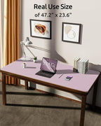 YSAGi Leather Desk Pad Protector, Office Desk Mat, Large Mouse Pad, Non-Slip PU Leather Desk Blotter, Laptop Desk Pad, Waterproof Desk Writing Pad for Office and Home(Grayish Lavender, 47.2" x 23.6")