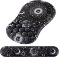 Mouse Pad Wrist Support, 2 in1 Keyboard Wrist Rest+ Ergonomic Mouse Pad, Non-Slip Wrist Rest for Computer Keyboard, Made Easy Typing & Relieve Wrist Pain(Sun Moon)