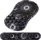 Mouse Pad Wrist Support, 2 in1 Keyboard Wrist Rest+ Ergonomic Mouse Pad, Non-Slip Wrist Rest for Computer Keyboard, Made Easy Typing & Relieve Wrist Pain(Sun Moon)