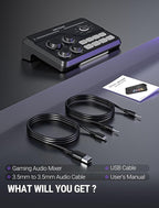 Fifine Gaming Audio Mixer for 7.1ch Surround Sound Headphone Amp-Volume Control-Voice Chat and Streaming-XLR Mic Preamp-USB Plug&Play-Voice Changer-RGB-3 EQ Modes Ampligame SC8