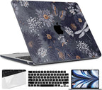 TWOLSKOO for M4 MacBook Air 13.6 inch Case 2025-2022 Release M4 A3240 M3 A3113 M2 A2681, Plastic Hard Shell & Screen Protector & Keyboard Cover & Trackpad Film, Wild Flower