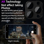 2 Pack Camera Lens Protector for iPhone 15 Pro/iPhone 15 Pro Max,[Not Easy to Breakn ] AR Tempered Glass Strong Adsorption Metal Camera Cover Screen-Black