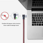 Male to Male Audio Cable 6Ft, 90 Degree TRRS 3.5mm 4 Pole Nylon Braided Stereo Aux Cable for Headphones, PS4, Phone, Tablet, Headset, PC, Laptop and More