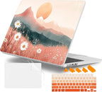 Case for MacBook Air 15 Inch 2025 2024 2023 Release M4 A3241 M3 A3114 M2 A2941, Hard Shell with Screen Protector & Keyboard Cover, Compatible with Touch ID, Mountains