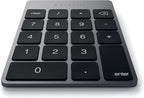 Satechi Slim Aluminum Bluetooth Keypad, Wireless Number Pad with 18 Keys, Micro USB Rechargeable Numpad, External Number Pad for MacBook Air/Pro M4, iPad Air/Pro M4/M3, iMac, PC - Space Gray