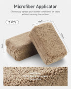 Fantasticlean 9PCS Car Interior Detailing Set, Microfiber Cloth & Applicator, Double-Head Detailing Brushes, Natural Bristles, Scratch-Free, Ultra-Soft for Seats Leather Care or Cleaning