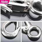 Alele Grab Hooks,Slip Hooks,304 Stainless Steel Lifting Hook Rigging Accessory,440 lbs.Work Load (Grab Hooks 0.2t)