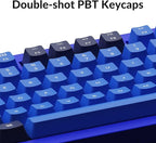 Keychron Q1 RGB Wired Custom Mechanical Keyboard, 75% Layout QMK/VIA Programmable Macro with Hot-swappable Gateron G Pro Blue Switch Double Gasket Compatible with Mac Windows Linux (Blue) -Version 2
