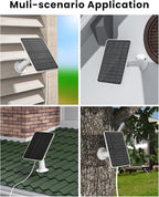 5W Solar Panel Charger Compatible with Arlo Essential 2K Outdoor Camera(2nd Gen)/Essential Outdoor XL(2nd Gen)/Essential Spotlight, IP65 Waterproof 10ft USB-C & Micro USB Cable & Wall Mount, 3 Pack