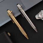 Cool Hand 4.9'' Brass Bolt Action Pen with Retractable Stylus Tip for Any Touch Screen, Ballpoint Ink Refillable, Compact Size, Skelton Out Deep Pocket Clip (Brass)