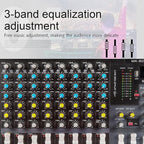 G-MARK MK800MP3 Professional Audio Mixer Sound Board 8 Channels Mixing Console with MP3 Player +48V Phantom Power Digital USB Bluetooth Reverb DJ Mixer Audio for PC Karaoke Stage Studio Recording