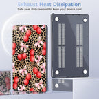 for MacBook Pro 16 inch Case 2021 2022 2023 2024 Release A3186 A3403 M4 A2991 M3 A2780 M2 A2485 M1 Pro/Max, Hard Shell Case with Screen Protector & Keyboard Cover, Leopard Cherry