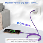 Elebase USB Type C to C 100W Cable 10FT with USB Adapter,Fast Charging PD Charger Cord for Car iPhone 16 15 Pro Max Plus,Samsung Galaxy S23 S24,MacBook Mac,iPad 10,Air 5 Mini 6th,Ultra,A53 A54