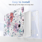 Case for MacBook Pro 13 inch with/Without Touch Bar (2016-2022, M2 A2338 M1 A2289 A2251 A2159 A1989 A1706 A1708), Hard Shell + Keyboard Cover + Dust Plug, Floral C319
