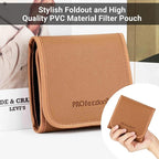 PROfezzion 3-Pocket Foldout Filter Pouch for 82mm Camera Lens Round Filter, Shock Resistant & Anti Scratch Photography Filter Case, Filter Carry Case with Microfiber Cleaning Cloth