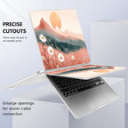 Case for MacBook Air 15 Inch 2025 2024 2023 Release M4 A3241 M3 A3114 M2 A2941, Hard Shell with Screen Protector & Keyboard Cover, Compatible with Touch ID, Mountains