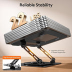 TECKNET Laptop Stand for Desk, 360 Rotating Base, Ergonomic Foldable Computer Stand for Laptop Riser Height Adjustable, Compatible with MacBook Pro, All Laptops 10-17" - Black
