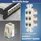 Everest 90° Angled RJ45 Cat6A Keystone Jacks 10-Pack in Ivory - Slim Profile Female RJ45 Connectors - Cat 6A Keystone Jack - Compatible with 90° Angled Speed Termination Tool - easyJACK (B094WB91H3)