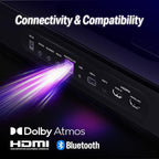 OXS Thunder Pro Gaming Soundbar with 5.1.2 Dolby Atmos Surround Sound System, Built-in Woofer, Bluetooth Multi-Connection, 3 Pro Gamer Modes, Sleek Toggle Design, for Pcs and Gaming Consoles