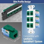 Everest 45° Angled RJ45 Cat5e Keystone Jacks 10-Pack in Green - Slim Profile Female RJ45 Connectors - Cat 5e Keystone Jack - Compatible with 45° Angled Speed Termination Tool - 45Term (B0BL3GS7ZY)