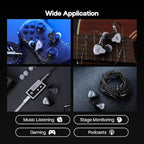 Linsoul Kiwi Ears KE4 in Ear Monitor, 2DD+2BA Hybrid Earphone, Gaming Earbuds, HiFi Wired IEM, with Detachable IEM Cable for Musician Audiophile (Silver)